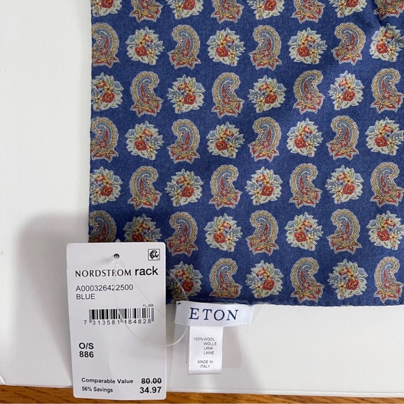 Eton Other - Brand New Eton 100% Wool 2-side pocket square Sz OS